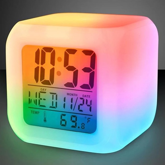 Multi-Funtional LED Glowing Digital Desktop Alarm Table Clock Color Change - Picture 3 of 6